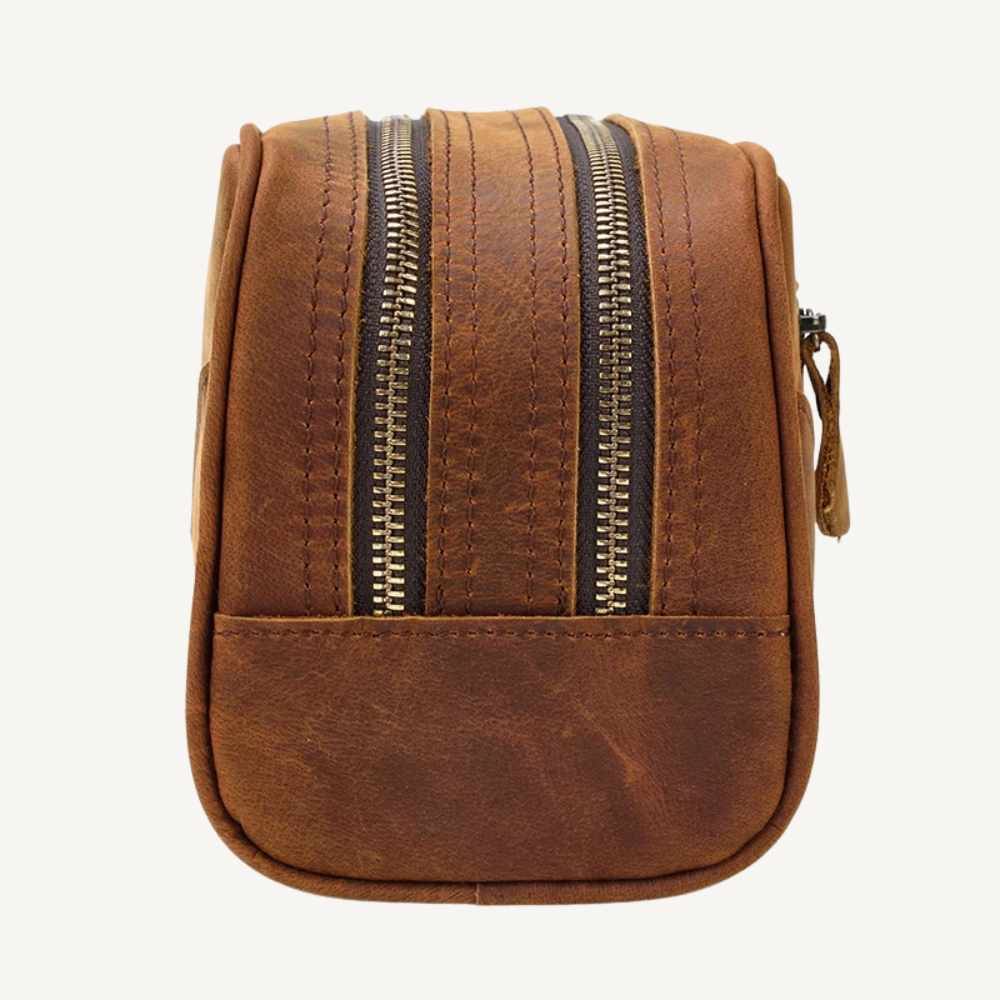 The Tan Traveler’s Leather Dopp Kit