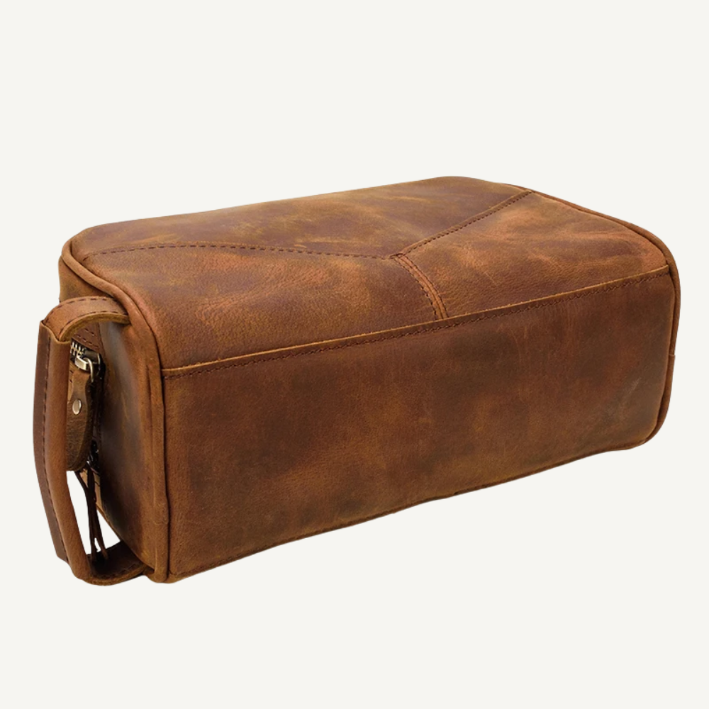 The Tan Traveler’s Leather Dopp Kit