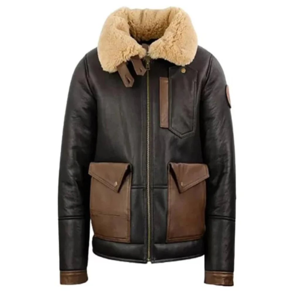 B3 Chocolate Shearling Bomber