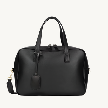 Jet Black Leather Handbag